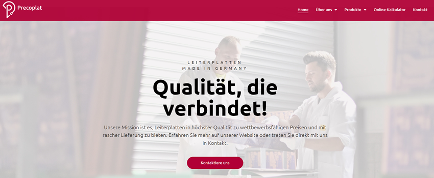 Precoplat Website Bild