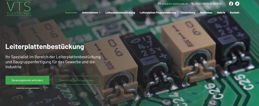 vts elektronik bild webseite
